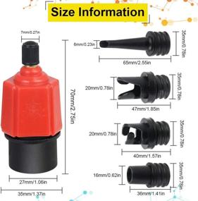 img 4 attached to BUZIFU Air Pump Valve: Versatile Inflatable Schrader Valve Adapter with 4 Standard Nozzles for SUP Pump, Boat Bed, and Paddle Board