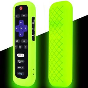 img 4 attached to Roku Remote Case - Silicone Protective Cover & Battery Cover for TCL Roku Smart TV Streaming Stick Remote - Universal Sleeve Skin in Green, Glow in The Dark