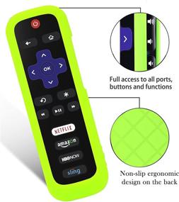 img 1 attached to Roku Remote Case - Silicone Protective Cover & Battery Cover for TCL Roku Smart TV Streaming Stick Remote - Universal Sleeve Skin in Green, Glow in The Dark