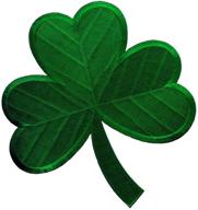 🍀 iron-on irish embroidered patch: large green clover, lucky shamrock, ireland emblem logo