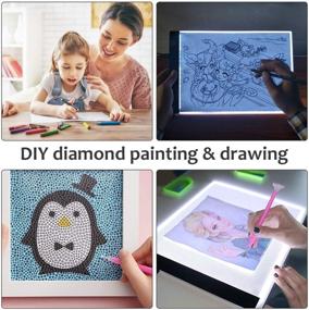 img 2 attached to ⚡️ A4 LED Light Pad Kit for Diamond Painting, Tracing Light Table for Artcraft, 5D Diamond Painting Tools Kit with Partial Drill and Accessories for Full Drill