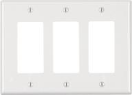 🔌 leviton pj263-w 3-gang decora/gfci decora wallplate: midway size in classic white - simplify your outlet styling logo