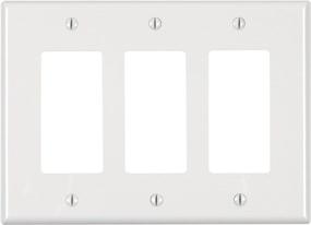 img 1 attached to 🔌 Leviton PJ263-W 3-Gang Decora/GFCI Decora Wallplate: Midway Size in Classic White - Simplify Your Outlet Styling