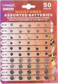 img 1 attached to Loopacell High Power Super Alkaline Button Cell Batteries - Assorted AG3/LR41, AG4/LR626, AG5/LR754, AG10/LR1130, AG13/LR44 - 50 Count Pack