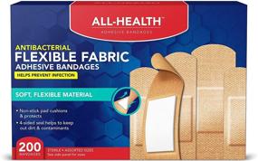 img 4 attached to All Health Fabric Adhesive Bandages: 200 Count, 🩹 Assorted Sizes Variety - The Ultimate First Aid Essential