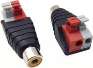 🔌 haokiang 2-pack rca female to screw terminal strip audio video balum connector adapter (rca f/av f) logo