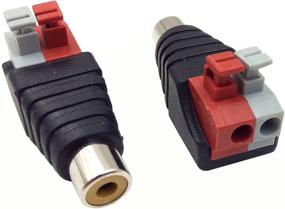 img 1 attached to 🔌 Haokiang 2-Pack RCA Female to Screw Terminal Strip Audio Video Balum Connector Adapter (RCA F/AV F)