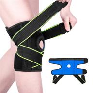 green knee brace with side stabilizers and patella gel - effective arthritis pain relief and running support for men and women логотип