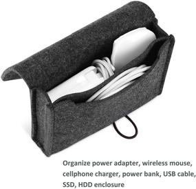 img 1 attached to 👜 ProCase MacBook Power Adapter Storage Bag, Felt Electronics Accessories Organizer Pouch for MacBook Pro Air Laptop Power Supply Magic Mouse Charger Cable Hard Drive Power Bank – Black