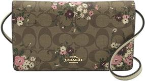 img 3 attached to Coach Foldover Clutch Crossbody Khaki Women's Handbags & Wallets