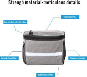 img 2 attached to 🚴 Rhinowalk Bike Basket, Bike Handlebar Bag, Bike Front Bag with Cold & Warm Insulation - Reflective Strip - Touchable Transparent Cellphone Pouch for Cycling