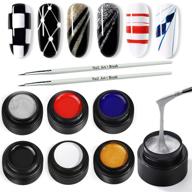 💅 ultimate spider gel nail art kit: 6 colors with nail art brushes for stunning nail designs logo