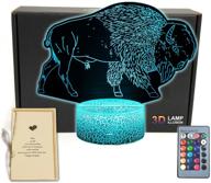 deal best buffalo animals 3d illusion table lamp night light with greeting card logo
