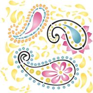 🎨 paisley allover stencil (6.5 x 6.5 inch): persian boteh paisley templates for painting logo