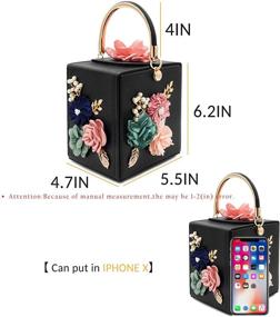 img 2 attached to Stunning Floral Square Box Evening Clutch Bag for Women - Milisente Crossbody Shoulder Handbag for Flower Wedding