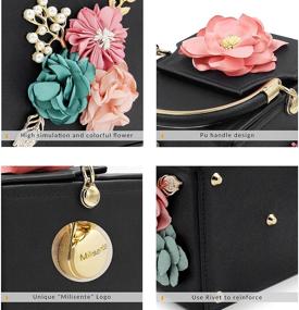 img 1 attached to Stunning Floral Square Box Evening Clutch Bag for Women - Milisente Crossbody Shoulder Handbag for Flower Wedding