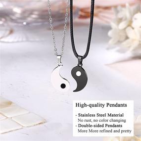 img 1 attached to 🔗 Yin Yang Stainless Steel Couples Necklace: Perfect Christmas Gift for Him, Her, Boyfriend, Girlfriend, Husband, Wife