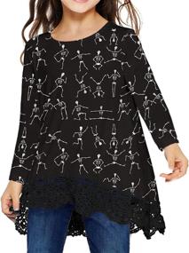 img 2 attached to 👚 Arshiner Girls Casual Tunic Tops: Soft Blouse T-Shirts for 4-12 Years