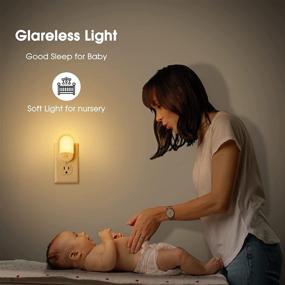 img 2 attached to 🌙 LOHAS LED Night Light Plug-in with Dusk to Dawn Sensor, Soft White 3000K Adjustable Brightness Wall Nightlight, 0.6W 30/60LM, Mini Kid Night Lamp for Bedroom, Nursery, Hallway, Bathroom, 2 Pack - Enhanced SEO