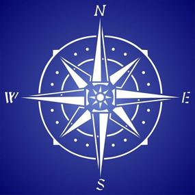 img 1 attached to 🌊 Sea Ocean Nautical Ship Boat Seashore Stencil - 4.5 x 4.5 inch (S) - Painting Template for Compass Design