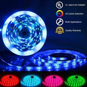 img 3 attached to ✨ FSJEE 16.4FT 150 LEDs 5050 RGB LED Strip Light Kit – Non-Waterproof Flexible Rope Lights with RF Remote Controller, UL Listed Power Adapter included, DC12V