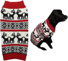 img 4 attached to 🎄 Classic Red Dog Reindeer Holiday Pet Clothes Sweater: Perfect for Dogs, Puppies, Kittens, and Cats