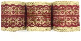 img 4 attached to 🎀 Hessian Burlap with Lace Ribbon Set of 3 - 2.5 Inch Width x 2 Yards Length, Burgundy - Wrapables