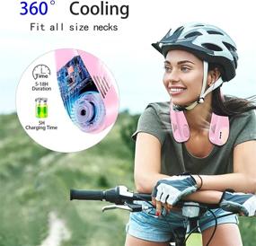 img 2 attached to 🌬️ Pasonda Bladeless Neck Fan - Portable, Hands-Free & 360° Cooling - Type C Rechargeable - Mini Neck Fan for Work, Sports, & More (PINK)