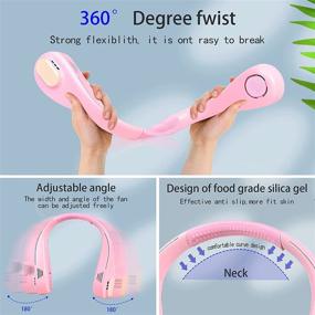 img 1 attached to 🌬️ Pasonda Bladeless Neck Fan - Portable, Hands-Free & 360° Cooling - Type C Rechargeable - Mini Neck Fan for Work, Sports, & More (PINK)