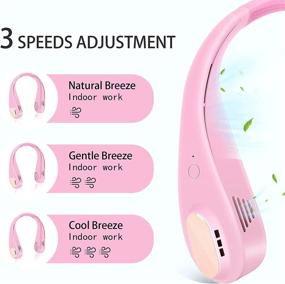 img 3 attached to 🌬️ Pasonda Bladeless Neck Fan - Portable, Hands-Free & 360° Cooling - Type C Rechargeable - Mini Neck Fan for Work, Sports, & More (PINK)