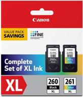 🖨️ canon pg-260 xl/cl-261 xl value pack - compatible with tr7020, ts6420, and ts5320 printers - multi-size (3706c005) logo