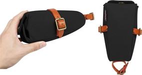 img 1 attached to 🚲 Canvas and Leather Strap-On Bike Saddle Bag Seat Pack for Bicycles - TOURBON Product