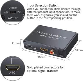 img 1 attached to Конвертер аудио сигнала CAMWAY Digital to Analog с извлекателем аудио по HDMI ARC и мультимодальным подключением: HDMI, оптический, коаксиальный и 3,5 мм стерео выходы.