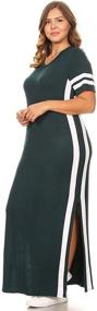 img 1 attached to Vibe Sportswear Striped Sleeved Chrcoal Women's Clothing in Dresses