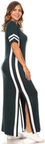 img 2 attached to Vibe Sportswear Striped Sleeved Chrcoal Women's Clothing in Dresses