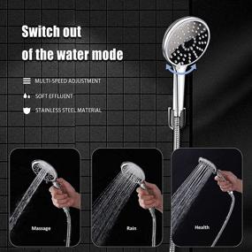 img 2 attached to High Pressure Handheld Shower Head: Experience Powerful Shower Spray with 5 Inch Head and 60 Inch Hose