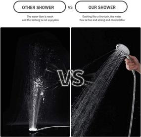 img 1 attached to High Pressure Handheld Shower Head: Experience Powerful Shower Spray with 5 Inch Head and 60 Inch Hose