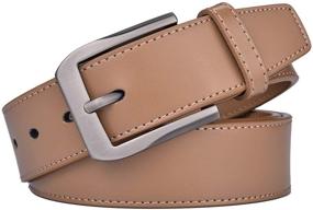 img 3 attached to Beltox Casual Leather Men's Belt with Black Buckle - Available in Sizes 34-36 - Stylish Men's Accessories