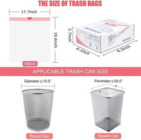 img 2 attached to 🗑️ ROVIPOT 4 Gallon Small Trash Bags, 60 Count | White Drawstring Garbage Bags for Home Office Kitchen Bathroom Trash Can (17.7" x 19.6") - 0.8 Mil Durable and Convenient