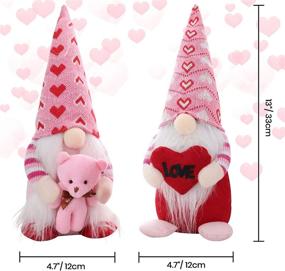 img 3 attached to 💌 Valentine's Day Decor - 2PCS Plush Valentine Gnomes, Sweet Gifts for Valentine's Day, Table Home Elf Gnomes Ornaments, Pink Valentine's Day Decorations