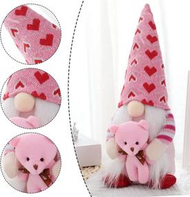 img 2 attached to 💌 Valentine's Day Decor - 2PCS Plush Valentine Gnomes, Sweet Gifts for Valentine's Day, Table Home Elf Gnomes Ornaments, Pink Valentine's Day Decorations