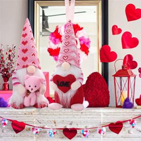 img 1 attached to 💌 Valentine's Day Decor - 2PCS Plush Valentine Gnomes, Sweet Gifts for Valentine's Day, Table Home Elf Gnomes Ornaments, Pink Valentine's Day Decorations