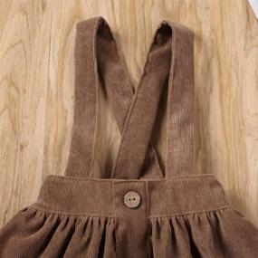 img 1 attached to 👗 Mubineo Corduroy Ruffle Suspender Skirt for Little Toddler Girls - Basic Plain Cotton Overall Skirts