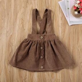 img 3 attached to 👗 Mubineo Corduroy Ruffle Suspender Skirt for Little Toddler Girls - Basic Plain Cotton Overall Skirts