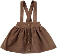 👗 mubineo corduroy ruffle suspender skirt for little toddler girls - basic plain cotton overall skirts logo