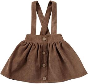 img 4 attached to 👗 Mubineo Corduroy Ruffle Suspender Skirt for Little Toddler Girls - Basic Plain Cotton Overall Skirts