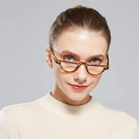 img 1 attached to AMILLET 3 Pair Half Moon Frame Reading Glasses: Stylish Small Cat Eye Readers for Men and Women with Spring Hinge - +1.0 Strength