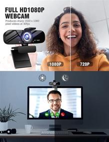 img 2 attached to 📷 1080P Full HD Webcam with Rotatable Tripod, Built-in Microphone and Wide Angle Camera, Privacy Cover, for Desktop PC or Laptop Computers, Ideal for Calls, Video Conferencing, Live Streaming