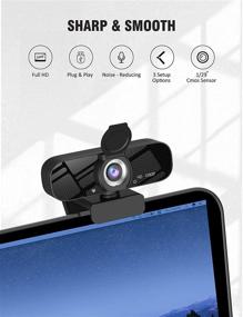 img 3 attached to 📷 1080P Full HD Webcam with Rotatable Tripod, Built-in Microphone and Wide Angle Camera, Privacy Cover, for Desktop PC or Laptop Computers, Ideal for Calls, Video Conferencing, Live Streaming