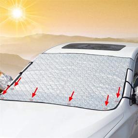img 3 attached to 🌞 KinHwa Automotive Windshield Sun Shade: Ultimate UV Ray Protection for Your Vehicle - Keep it Cool and Damage-Free! (1-Pack)